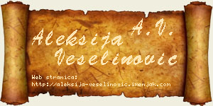 Aleksija Veselinović vizit kartica